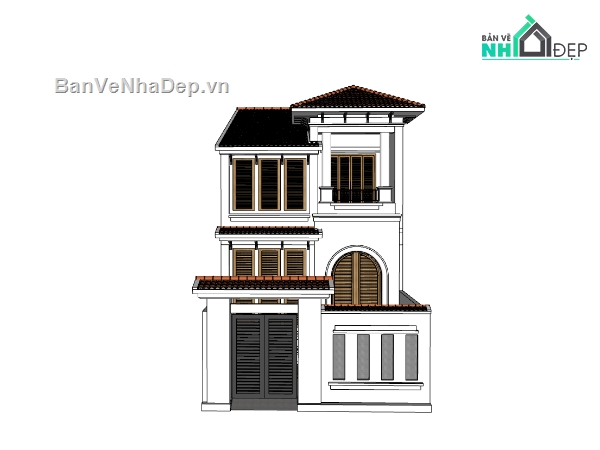 nhà phố  5x25m,su nhà phố,sketchup nhà phố