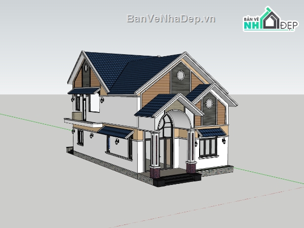 nhà gác lửng,su nhà gác lửng,sketchup nhà gác lửng