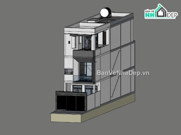 nhà phố 3 tầng,su nhà phố,sketchup nhà phố