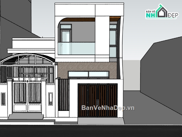 nhà 2 tầng,su nhà 2 tầng,sketchup nhà 2 tầng