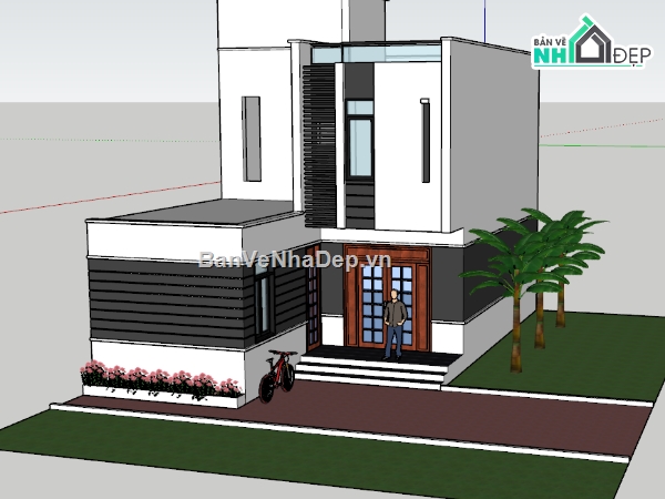 nhà phố,model nhà phố,nhà phố 2 tầng