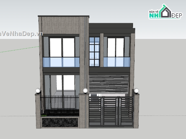 nhà phố 2 tầng,nhà phố,model nhà phố