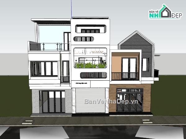 nhà phố,su nhà phố,sketchup nhà phố