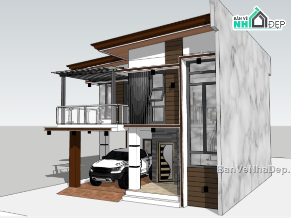 su nhà phố,sketchup nhà phố,nhà phố