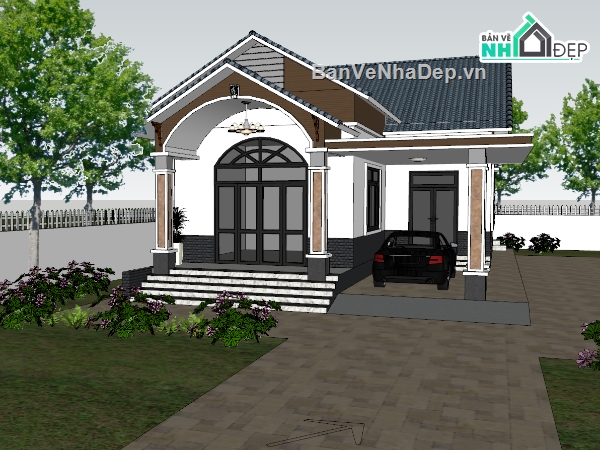 nhà cấp 4,su nhà cấp 4,sketchup nhà cấp 4