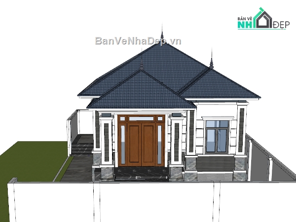 nhà cấp 4,su nhà cấp 4,sketchup nhà cấp 4