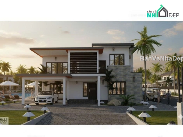 File sketschup biệt thự nghỉ dưỡng 2 tầng,Model sketchup biệt thự nghỉ dưỡng,mẫu biệt thự nghỉ dưỡng hiện đại,mẫu biệt thự nghỉ dưỡng