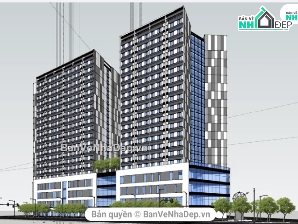 chung cư su,file su chung cư,su chung cư,chung cư sketchup,file sketchup chung cư