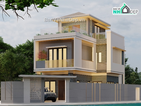 file su biệt thự 3 tầng,biệt thự 3 tầng,sketchup biệt thự 3 tầng,sketchup biệt thự,Su nhà phố 3 tầng