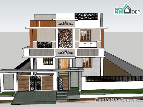 biệt thự,biệt thự 2 tầng,model biệt thự 2 tầng