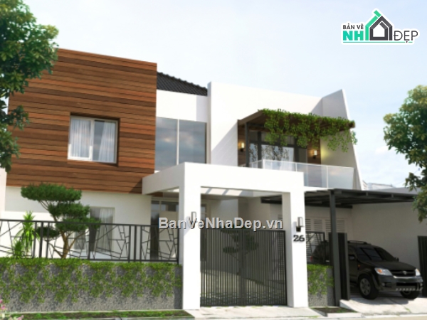 model su biệt thự,su biệt thự phố,file su biệt thự 2 tầng,biệt thự 2 tầng 15x24m,biệt thự phố 15x24m,biệt thự 2 tầng