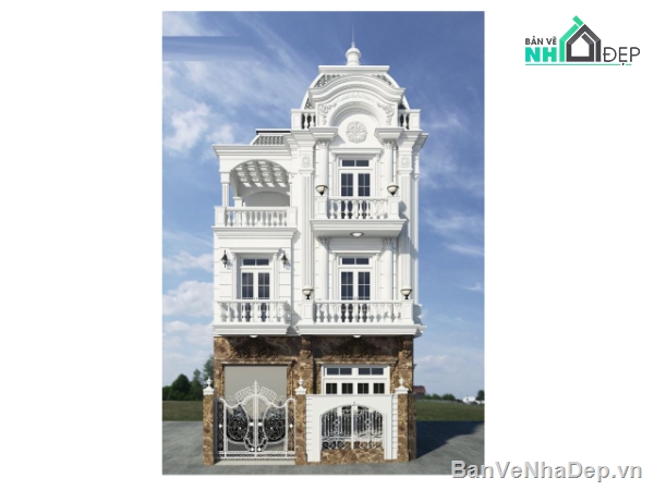 phối cảnh nhà phố,su nhà phố 3 tầng,nhà phố sketchup