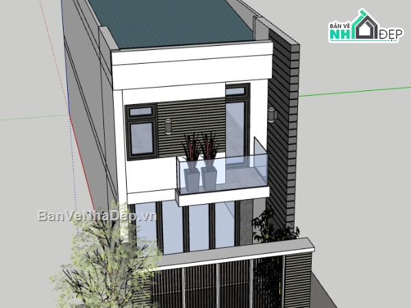 nhà phố 2 tầng file su,file su nhà phố 2 tầng,file sketchup nhà phố 2 tầng,model sketchup nhà phố 2 tầng,model su nhà phố 2 tầng