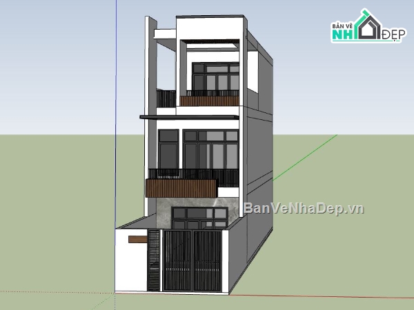 nhà phố 3 tầng,nhà phố hiện đại,phối cảnh nhà phố