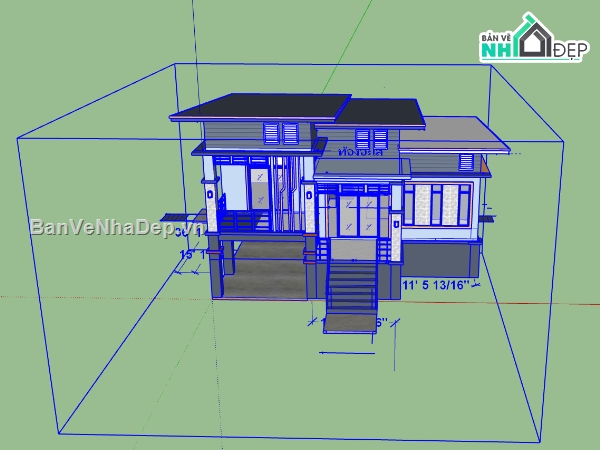 sketchup nhà 2 tầng,bản vẽ nhà 2 tầng su,file su nhà 2 tầng,File sketchup nhà 2 tầng,model sketchup nhà 2 tầng