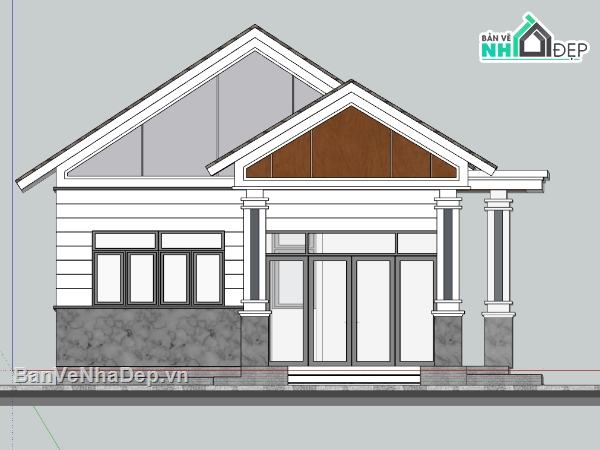 nhà cấp 4,nhà cấp 4 sketchup,sketchup nhà cấp 4,File sketchup nhà cấp 4