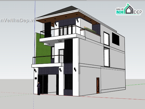 Nhà phố 3 tầng file su,model sketchup Nhà phố 3 tầng,model su Nhà phố 3 tầng,file su Nhà phố 3 tầng