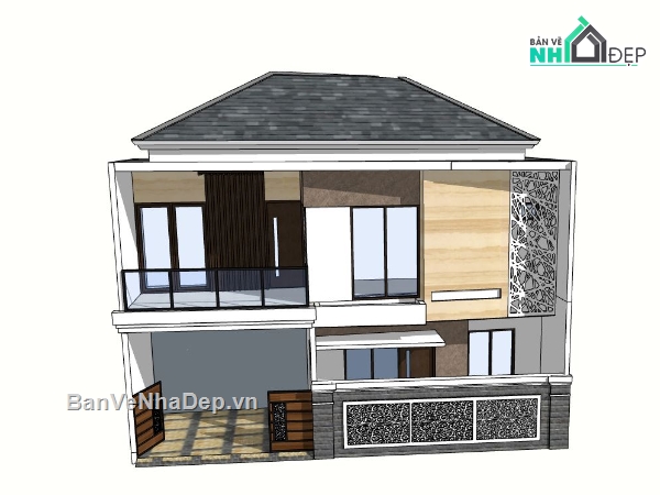 nhà phố 2 tầng,phối cảnh nhà phố 2 tầng,mẫu nhà phố 2 tầng đẹp,thiết kế nhà phố 2 tầng