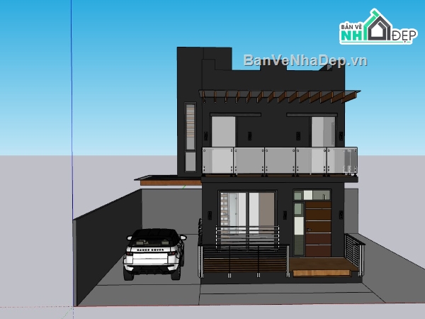 nhà phố 2 tầng,su nhà phố,sketchup nhà phố,su nhà phố 2 tầng