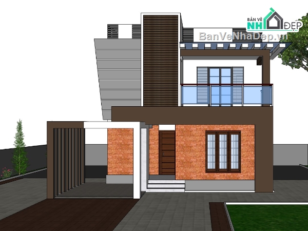 nhà phố,su nhà phố,sketchup nhà phố