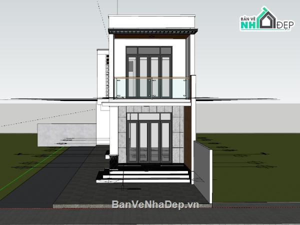 nhà 2 tầng,nhà phố,model nhà phố