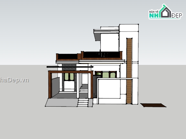 su nhà phố,sketchup nhà phố,nhà phố