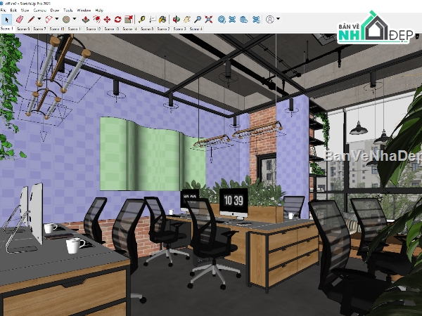 Model sketchup văn phòng làm việc,Sketchup văn phòng làm việc,Sketchup nội thất phòng làm việc,Sketchup văn phòng công ty,Sketchup văn phòng,Model 3D nội thất văn phòng