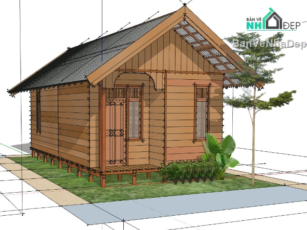 nhà cấp 4 sketchup,sketchup nhà cấp 4,File sketchup nhà,File 3d sketchup nhà cấp 4,File sketchup nhà cấp 4