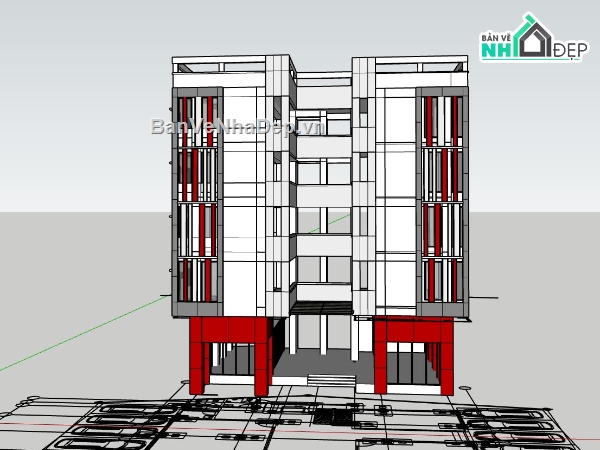 chung cư mini,File sketchup chung cư,chung cư hiện đại