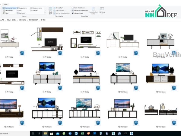 File su tuyển tập các thiết kế kệ tivi hot nhất hiện nay