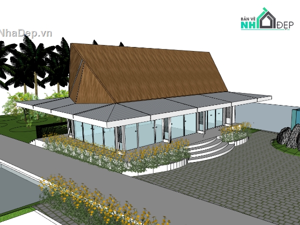 nhà nghỉ dưỡng,sketchup nhà nghỉ dưỡng,nhà nghỉ dưỡng sketchup