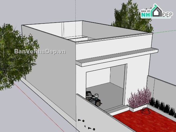 nhà cấp 4,su nhà cấp 4,sketchup nhà cấp 4