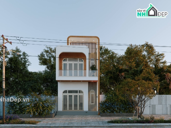 su nhà phố,sketchup nhà phố,nhà phố 2 tầng 1 tum