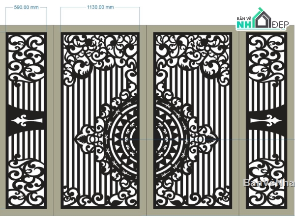 mẫu cổng đẹp,cổng dxf,cổng cnc