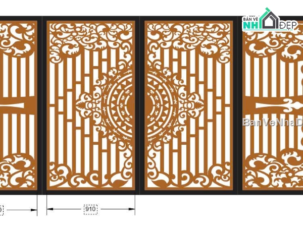 file cổng 4 cánh,mẫu cổng 4 cánh,cnc cổng 4 cánh