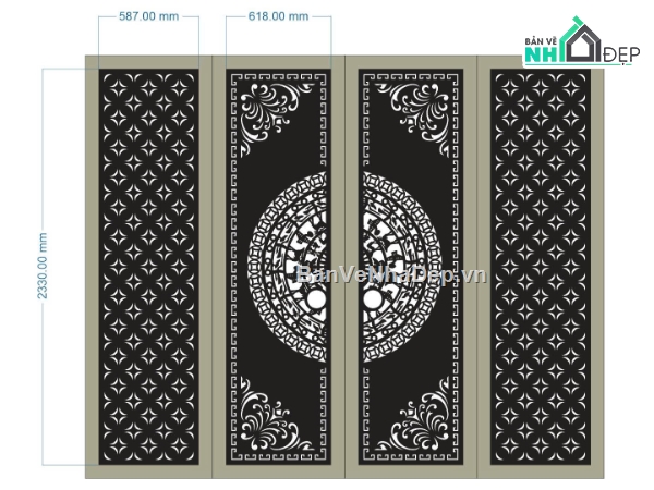 mẫu cổng 4 cánh,file cnc cổng 4 cánh,mẫu cnc cổng 4 cánh