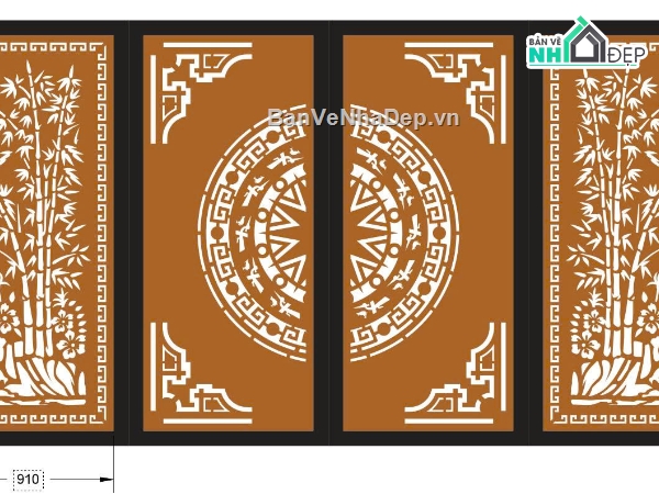 mẫu cổng 4 cánh,cổng cnc,cổng trúc