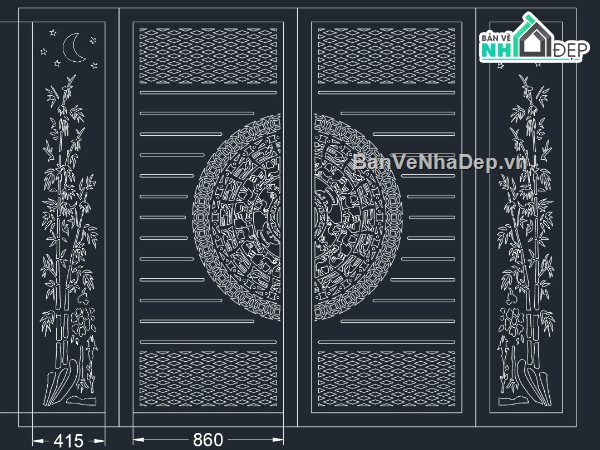 mẫu cổng 4 cánh,file cổng 4 cánh,cnc cổng 4 cánh