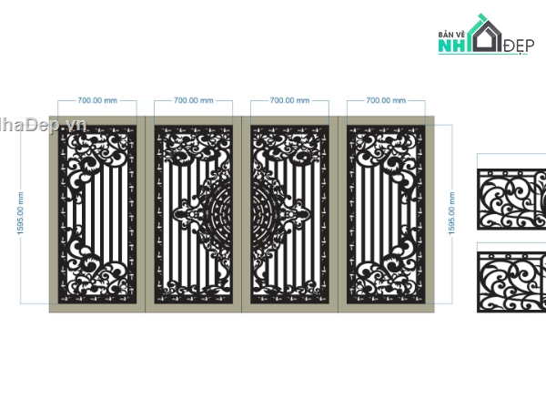 mẫu lan can đẹp,file cổng 4 cánh và lan can,cnc cổng 4 cánh và lan can