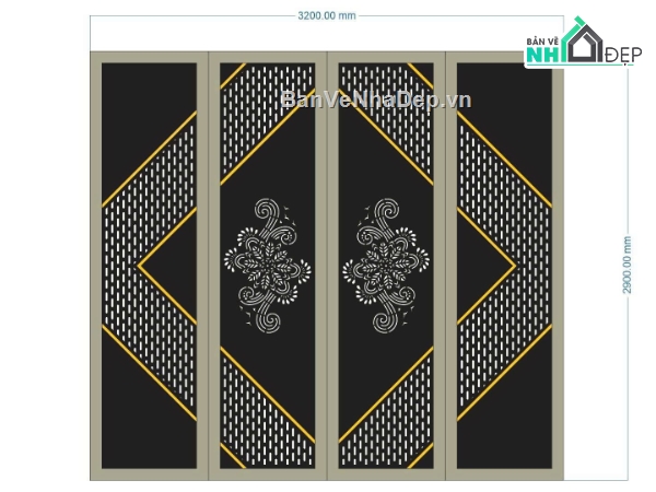 cổng 4 cánh cnc,file cnc cổng 4 cánh,mẫu cnc cổng 4 cánh