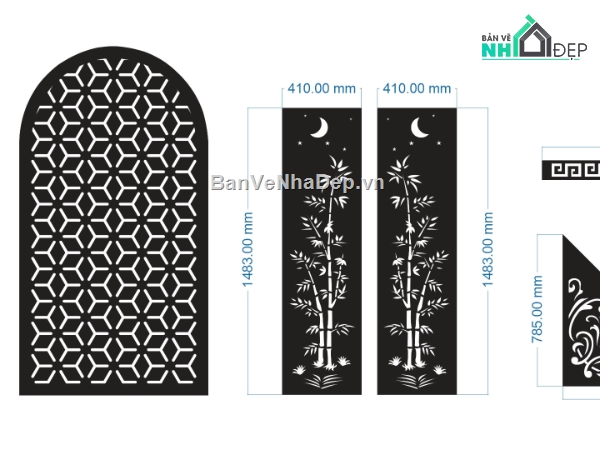 cổng hoa văn,cnc hoa văn cổng,hoa văn cổng trúc