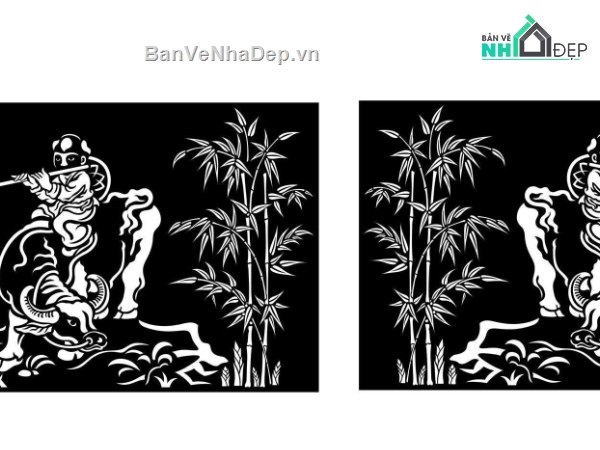mẫu tranh cnc,mẫu cnc tranh,tranh trâu cnc,file cnc tranh trâu