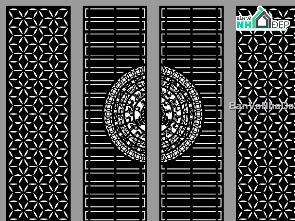 mẫu cổng 4 cánh,cổng 4 cánh cnc,File cổng 4 cánh