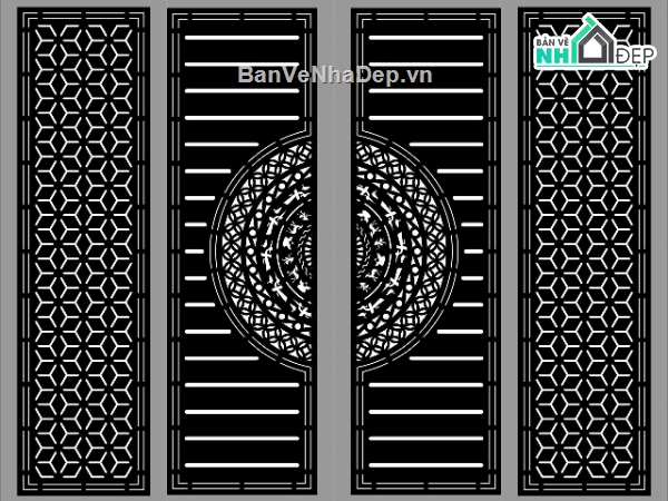 mẫu cổng,mẫu cổng 4 cánh,cổng 4 cánh cnc