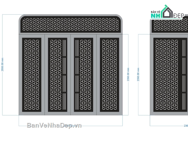 mẫu cổng 4 cánh,cổng 4 cánh cnc,File cổng 2 cánh cnc
