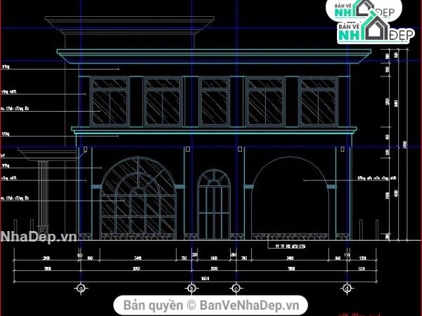 hạng mục nhà điều hành,Thiết kế kiến trúc,bản vẽ nhà điều hành,dự án chợ Thượng Lâm