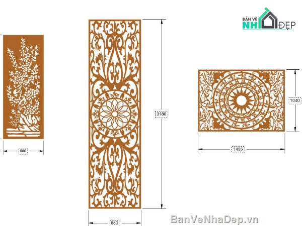 giếng trời cnc,mẫu cnc vách trúc,vách dxf