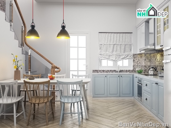 nội thất phòng bếp,phòng bếp file su,sketchup nội thất phòng bếp,phối cảnh phòng bếp