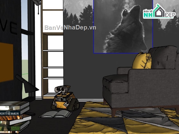 file su phòng khách,file sketchup phòng khách,phòng khách file su