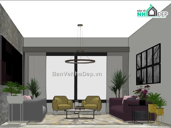 Phòng khách file sketchup,file Phòng khách,file su phòng khách